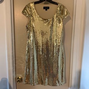Gold sequin dress